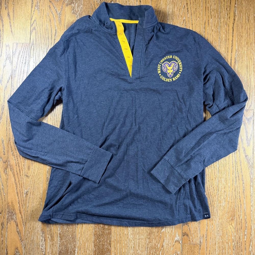 West Chester Golden Rams Shirt Mens Large Blue NCAA Under Armour HeatGear LS